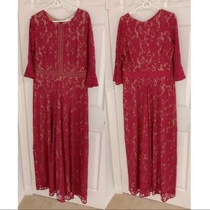 Burgundy Lace Gown.